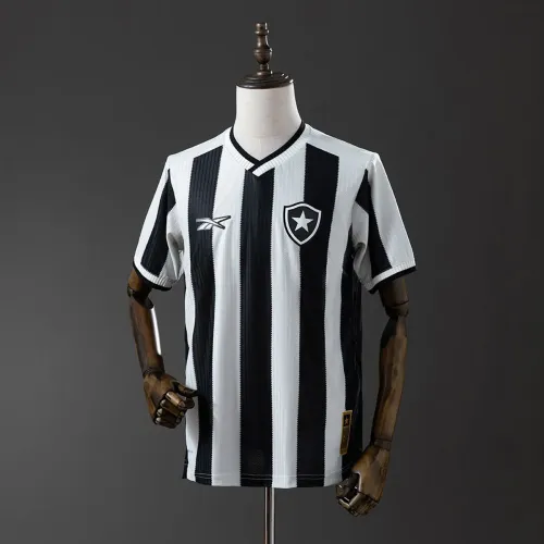 Camisa de Futebol Listrada Preta e Branca - Qualidade Premium