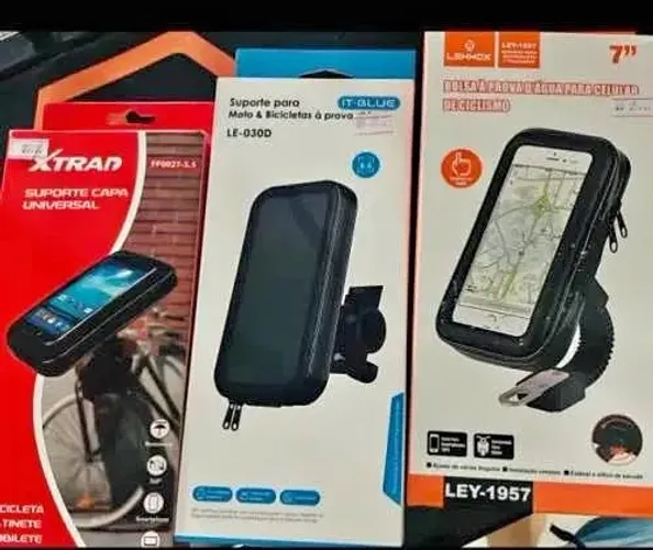 Suporte de Celular bike e Moto: Guidão p/Celular com capa protetora