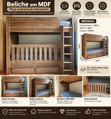 Beliche 100% Mdf Peça Exclusiva De Marcenaria
