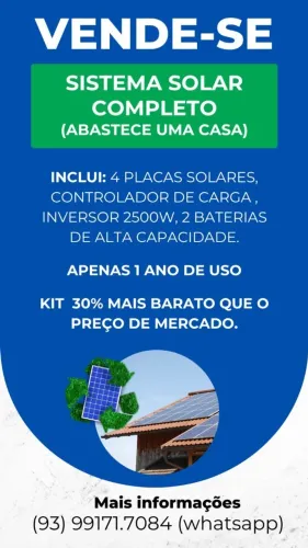 Placa solar pronta pra usar