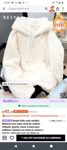 Moletom de capuz feminino