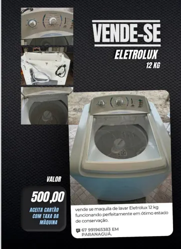 Máquina de lavar Eletrolux 12kg