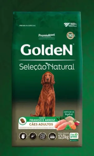 RAÇÃO GOLDEN SELEÇÃO NATURAL CÃES 12KG