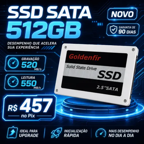 SSD sata 512GB novo, lacrado Goldenfir com Garantia