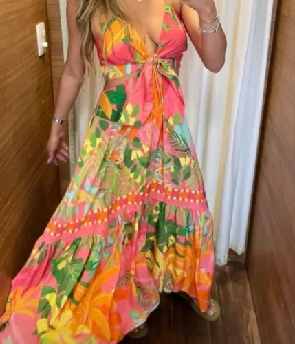 vestido farm tropical g