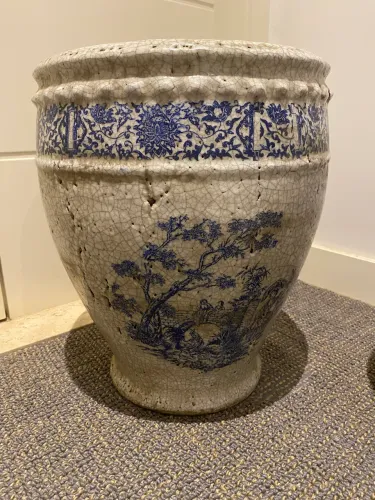 Cachepô ou vaso de Macau craquelado
