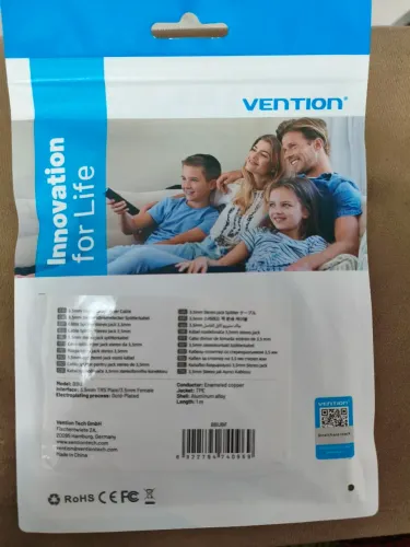 Cabo Adaptador P3 Fêmea Para 2 P2 Macho Vention - 1 Metro (Fone e Microfone)