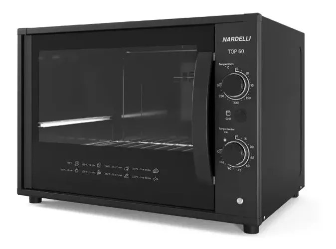 Forno elétrico Nardelli top 60 60 litros black - 127 v - Itatiaiuçu/MG