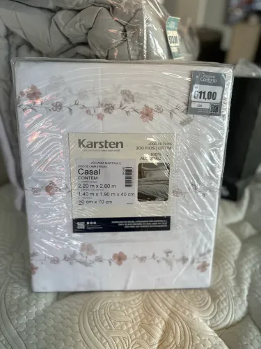 JOGO DE CAMA MARTINA CASAL 4 PEÇAS 300 FIOS 100% ALGODÃO