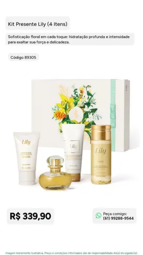 Boticário- Kit presente Lily 4 itens 