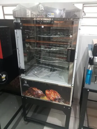 NZ. Máquina de assar carne e frango 70kg total inox BAILON