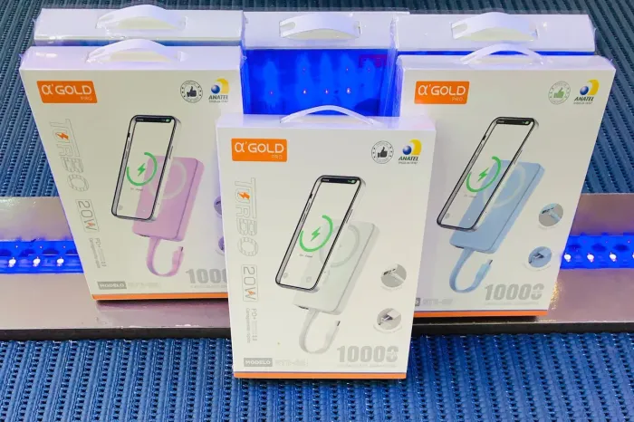 Carregador portátil 10000mah a gold BTE-85 (cabo e por indução)