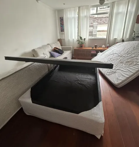 Cama box baú casal + colchão 