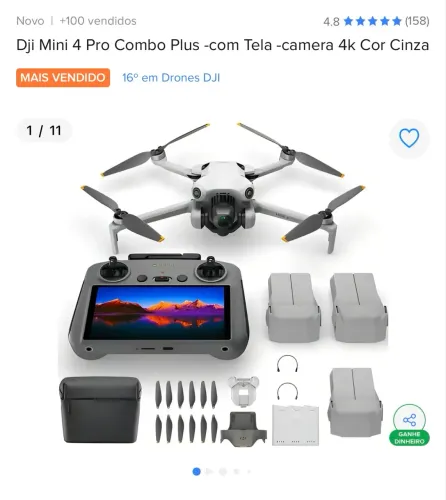 Drone DJI Mini 4 Pro kit 3 baterias