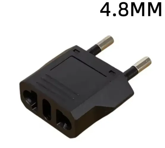 Adaptador tomada europeu paises da união europeia 4.8 mm