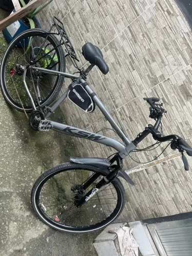 Bicicleta Aro 29 KSW xlt 24 Marchas Shimano e Freios a Disco - Grafite+Preto