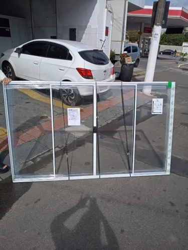 PROMOÇÃO DE JANELÃO 1.20X2.00 4 ABAS EM ALUMINIO BRANCO