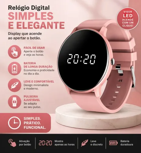 Relógio led digital simples