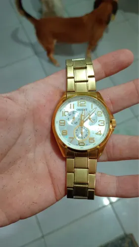 Relógio Orient Masculino Dourado Cronógrafo Luxo