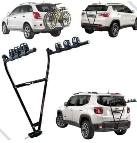 Suporte Transbike Engate para 3 Bikes com suporte de placa e iluminação de de segurança