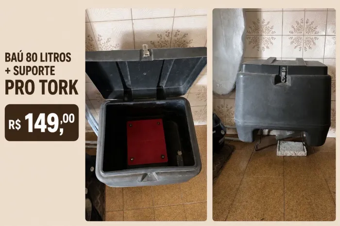 Baú Pro tork 80L + suporte