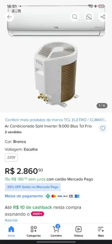 Ar condicionado novo instalação inclusa