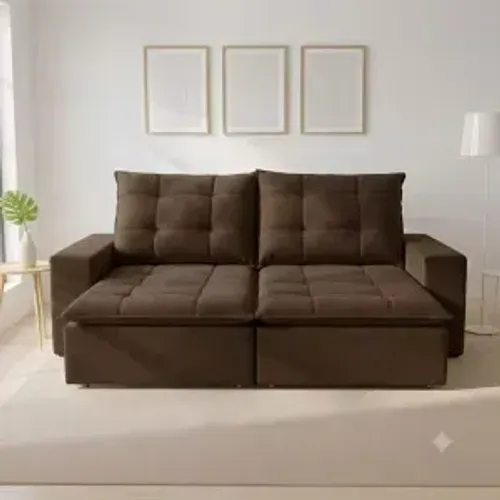 Sofá Retrátil e Reclinável Angra Marrom (Parcelamos em ate 10X Vezes Sem Juros)