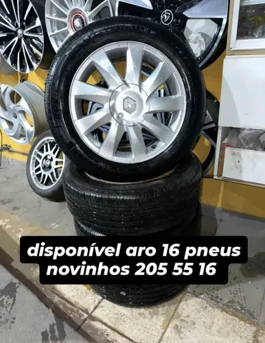 rodas e 4 pneus semi novos 205 55 16 4x100