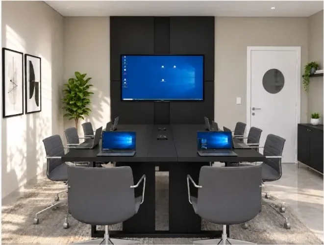 Mesa de Reunião Trapeze Delluxe. Alto Padrão: 8 lugares L270cm x L160cm x A74cm