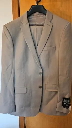 Terno Tribeca Slim Fit Tam 50 Bege/Fendi 3 Peças Novo c/ Colete