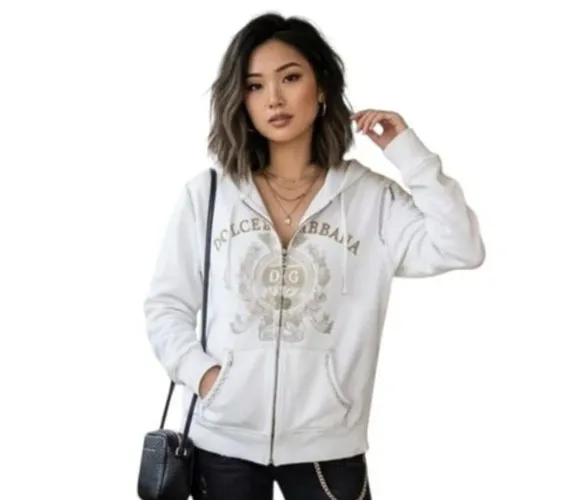 Jaqueta de moletom Dolce Gabbana off white tam G