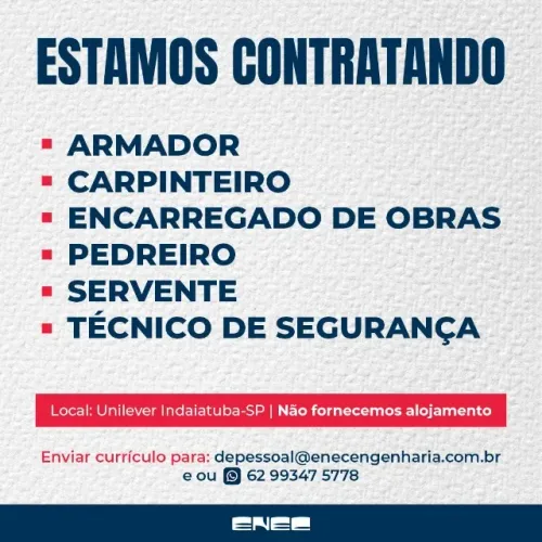 Servente / Pedreiros / Carpinteiros