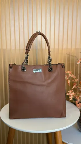 Bolsa Feminina Marrom Grande + Alça Transversal | 33x35 cm