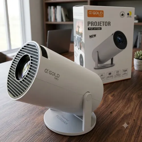 Projetor Portátil Smart HY300 ?'Gold Pro Android 11 Wi-Fi 5G Bluetooth