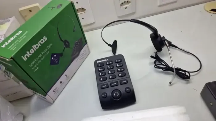 Telefone Headset Analógico Com Base Intelbras Hsb50