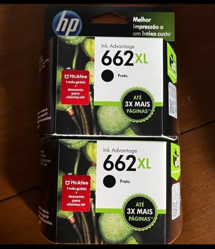  2 Cartuchos HP 662XL Preto Originais - Novos