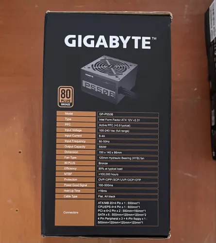 Fonte gigabyte P550B 550w