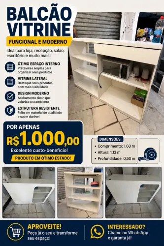 Balcão vitrine loja