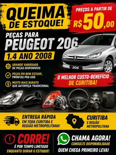 ? PEÇAS USADAS PEUGEOT 206 1.4 2008 ?