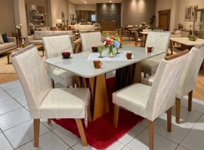 Mesa completa de jantar 6 lugares promoção