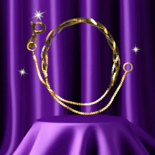 Pulseira de Ouro Amarelo/Branco
