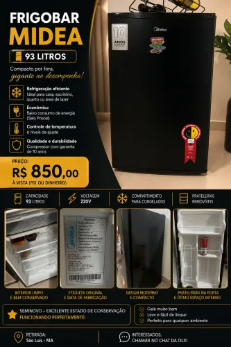 FRIGOBAR MIDEA 93L PRETO