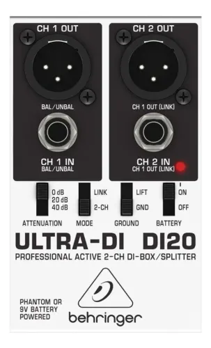 Direct Box Behringer DI20 Novo na Caixa