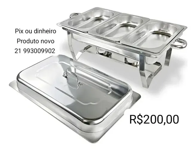 Rechaud 3 cubas novo para sua festa sou de campo grande valor promocional pix ou dinheiro