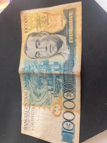 Cédula Antiga 100 Mil Cruzeiros 1985 (Juscelino Kubitschek) - Original