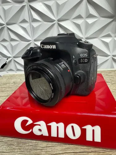 Cânon 80d + 50m 1.8 completa 1 ano de garantia 