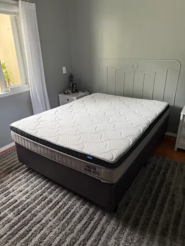 Colchão Ortobom Master Nanolastic Casal + Base Box | Excelente Estado
