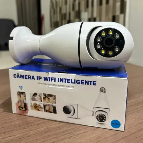 Câmera Lâmpada Wifi 360 Full HD - Espiã com Visão Noturna e Áudio