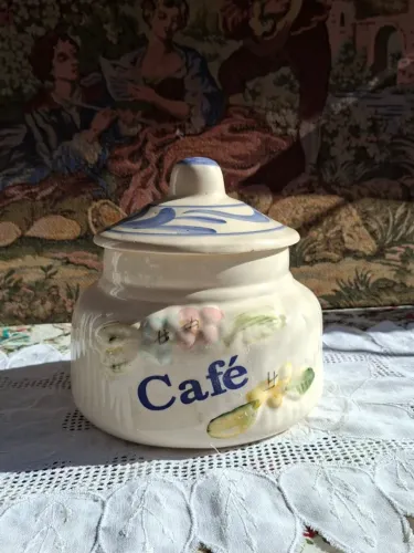 Pote de mantimento Café em cerâmica anos 70