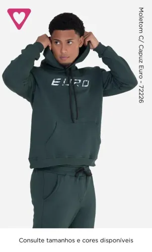 Moletom Masculino Romance com Capuz Euro - Tamanho M 
